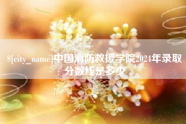 沂源中国消防救援学院2024年录取分数线是多少
