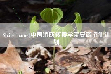 沂源中国消防救援学院安徽招生计划