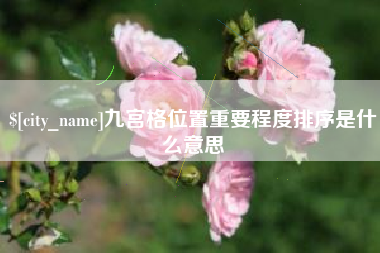 沂源九宫格位置重要程度排序是什么意思