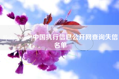 沂源中国执行信息公开网查询失信名单