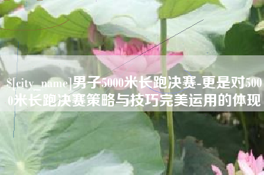 沂源男子5000米长跑决赛-更是对5000米长跑决赛策略与技巧完美运用的体现