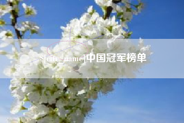 沂源中国冠军榜单