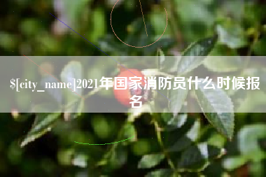 沂源2021年国家消防员什么时候报名