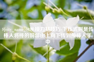 沂源60米接力赛技巧-下压式则是传棒人将棒的前部由上向下传到接棒人手中